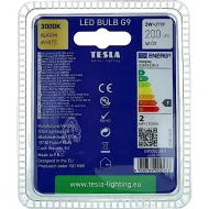 LED žárovka G9 Tesla G9000230-3 230V 2W 200lm 3000K 2ks