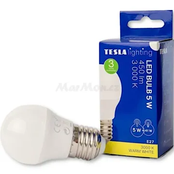 LED žárovka E27 MiniGlobe Tesla MG270530-1 230V 5W 450lm 3000K