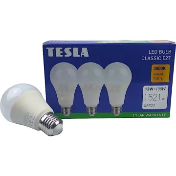 LED žárovka E27 Tesla BL271230-3PACK 230V 12W 1521lm 3000K 3ks