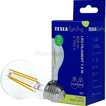LED žárovka E27 FILAMENT Tesla BL277227-1 230V 7,2W 806lm 2700K