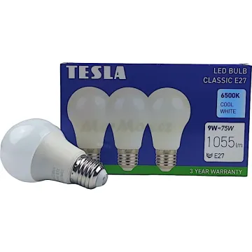 LED žárovka E27 Tesla BL270965-3PACK 230V 9W 1055lm 6500K 3ks