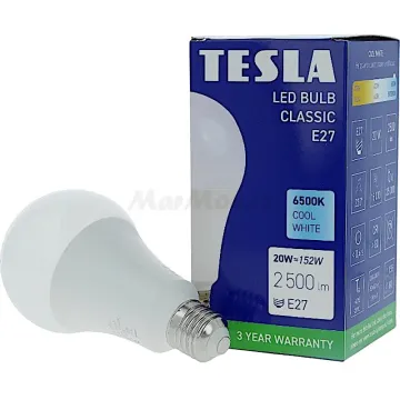 LED žárovka E27 Tesla BL272065-8 230V 20W 2500lm 6500K