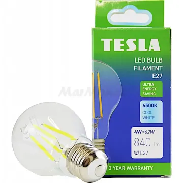 LED žárovka E27 FILAMENT Tesla BL270465-A1 230V 4W 840lm 6500K