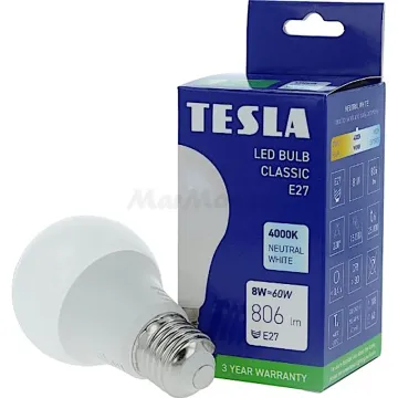 LED žárovka E27 Tesla BL270840-1 230V 8W 806lm 4000K